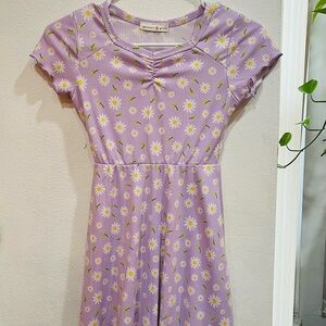 Floral Daisy Knit Dress for Kids - Lavender by Glitter Girl 7/8